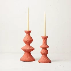 Short Clay Taper Candle Holder Red - Opalhouse™ Designed With Jungalow™ -Opalhouse GUEST 030eda6c 85df 45b9 bbc4 07bae42656d4 1
