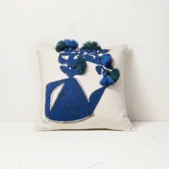 Floral Watering Pitcher Square Throw Pillow With Tassels - Opalhouse™ Designed With Jungalow™ -Opalhouse GUEST 0906edd7 8f87 4cf0 bdf8 6d27a8556060