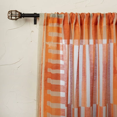 1pc Sheer Ophelia Printed Burnout Window Curtain Panel Orange - Opalhouse™ Designed With Jungalow™ 4 1pc Sheer Ophelia Printed Burnout Window Curtain Panel Orange - Opalhouse™ Designed With Jungalow™ - Image 4