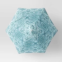 7.5'x7.5' Decorative Trim Scalloped Outdoor Market Umbrella Blue - Opalhouse™ Designed With Jungalow™ -Opalhouse GUEST 3480178a 70b9 4096 bef0 b5fe8b7a355b