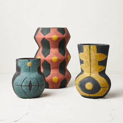 Large Geo Pattern Vase Red - Opalhouse™ Designed With Jungalow™ 3 Large Geo Pattern Vase Red - Opalhouse™ Designed With Jungalow™ - Image 3