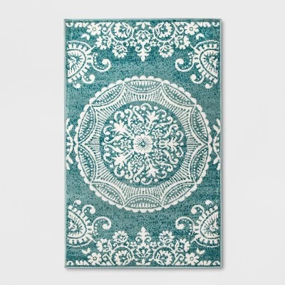 Vintage Medallion Outdoor Rug Turquoise - Opalhouse 4 Vintage Medallion Outdoor Rug Turquoise - Opalhouse - Image 4