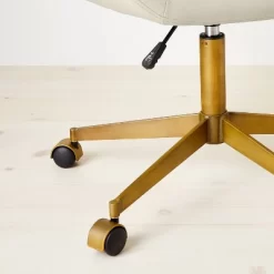 Mahonia Faux Leather Office Chair Cream/Aged Brass - Opalhouse™ Designed With Jungalow™ -Opalhouse GUEST 54b73936 5a21 4274 b154 b09db58cca94