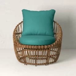 Topanga Club Chair With Ottoman - Blue/Brown - Opalhouse™ Designed With Jungalow™ -Opalhouse GUEST 57174ce6 b0ee 4e8d 9b5e 59abdb5c543f