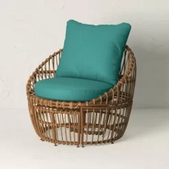 Topanga Club Chair With Ottoman - Blue/Brown - Opalhouse™ Designed With Jungalow™ -Opalhouse GUEST 7d411222 8a81 4acc 95e3 d64be1f9f52c