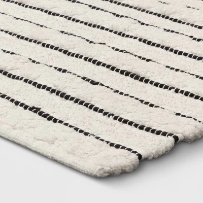 Striped Bath Rug White/Black - Opalhouse™ 1 Striped Bath Rug White/Black - Opalhouse™