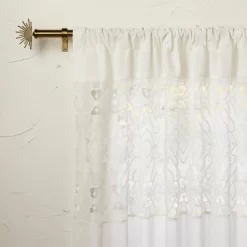 1pc Sheer Banded Geo Macrame Window Curtain Panel White - Opalhouse™ Designed With Jungalow™ -Opalhouse GUEST e45ca8b5 c8fb 4bcd 9418 e1344d66992c