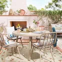 Leona 46" Round Crushed Bamboo Stamped Steel Top Patio Dining Table - Opalhouse™ 5 Leona 46" Round Crushed Bamboo Stamped Steel Top Patio Dining Table - Opalhouse™ -Opalhouse GUEST f04b764c a584 4bfe b9ea 6c0ea8ed5c2c